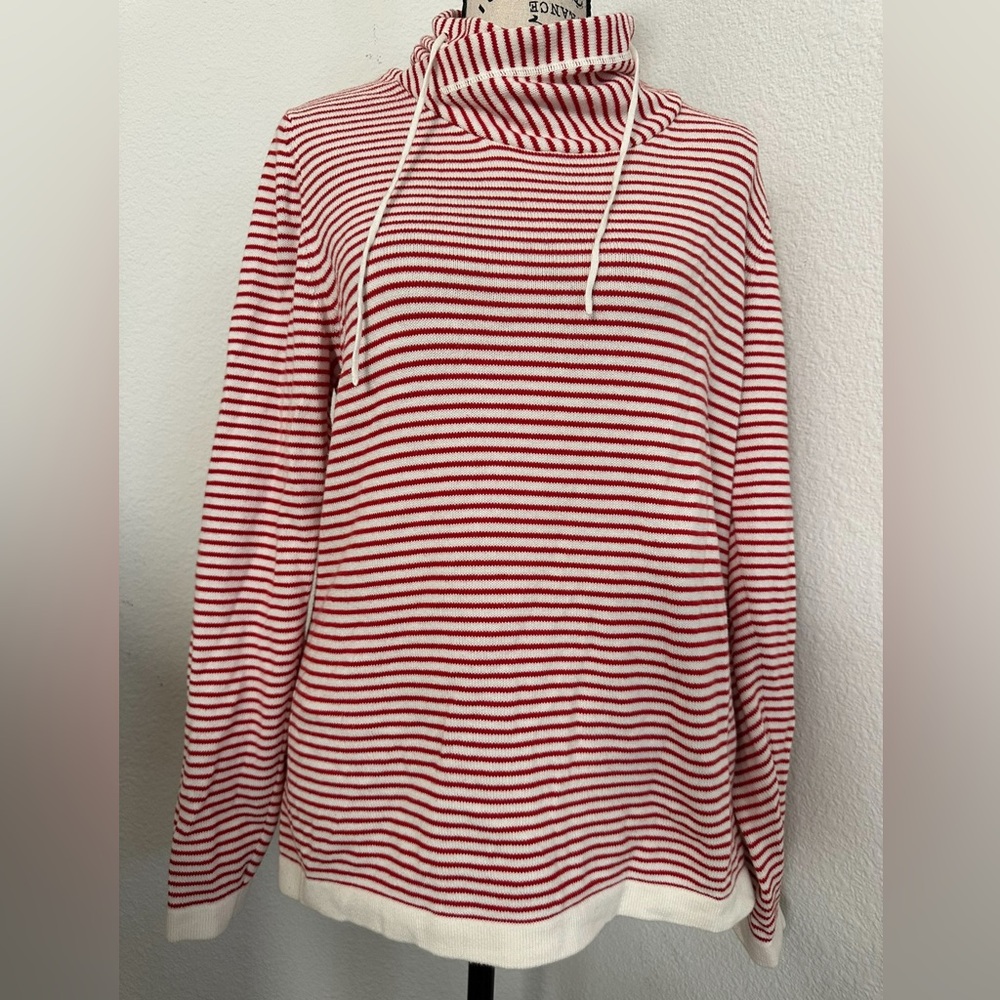 CAbi Red and White Striped Hoodie